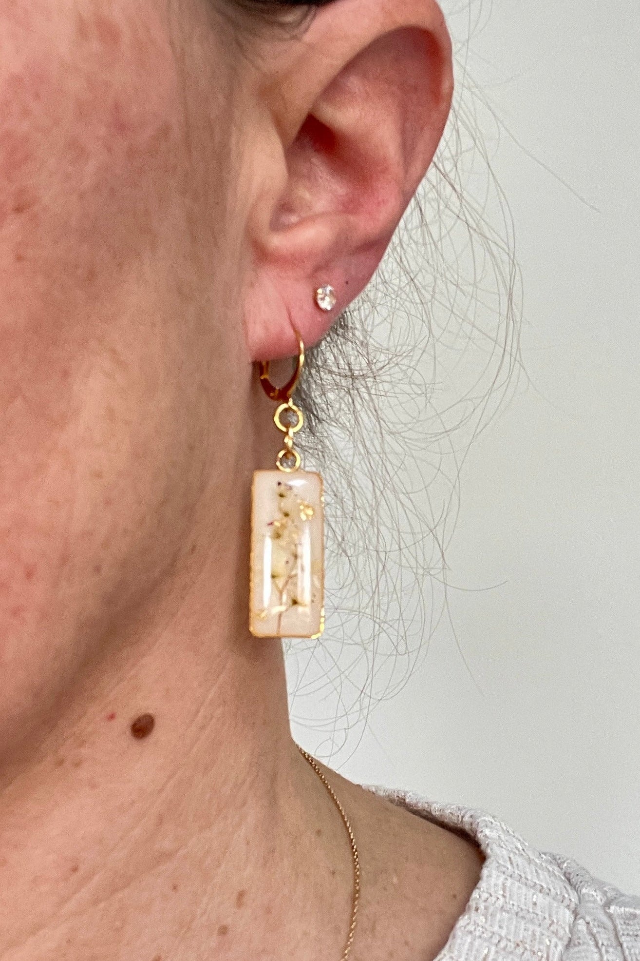 Boucles d'oreilles dorées - Euphorbe
