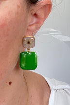 Clous carrés parme et verts