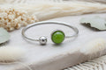 Bracelet jonc - Cabochon résine verte