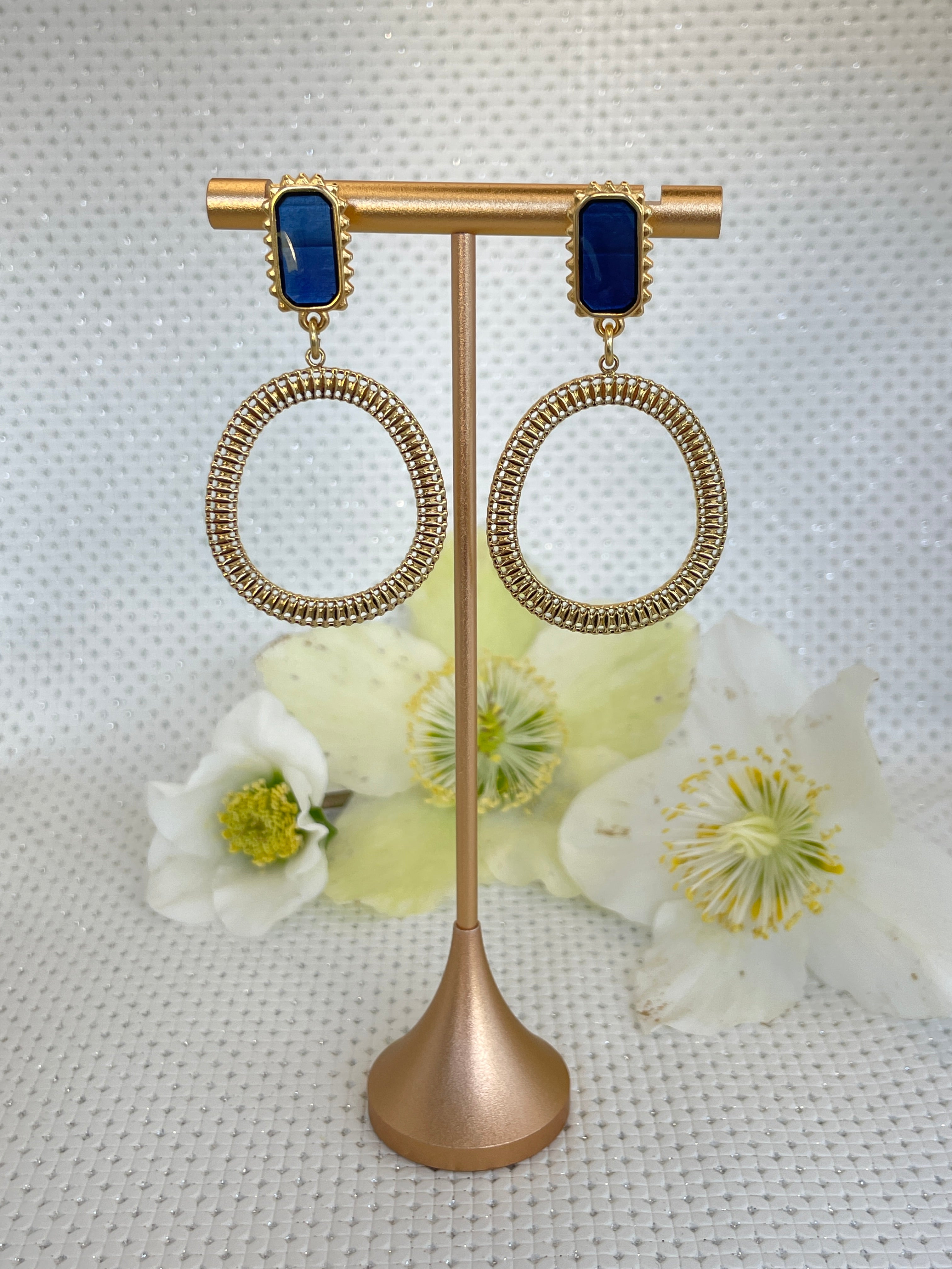 Clous rectangles Bleus & Dorés