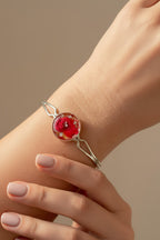 Bracelet jonc argenté rigide - Epine du Christ