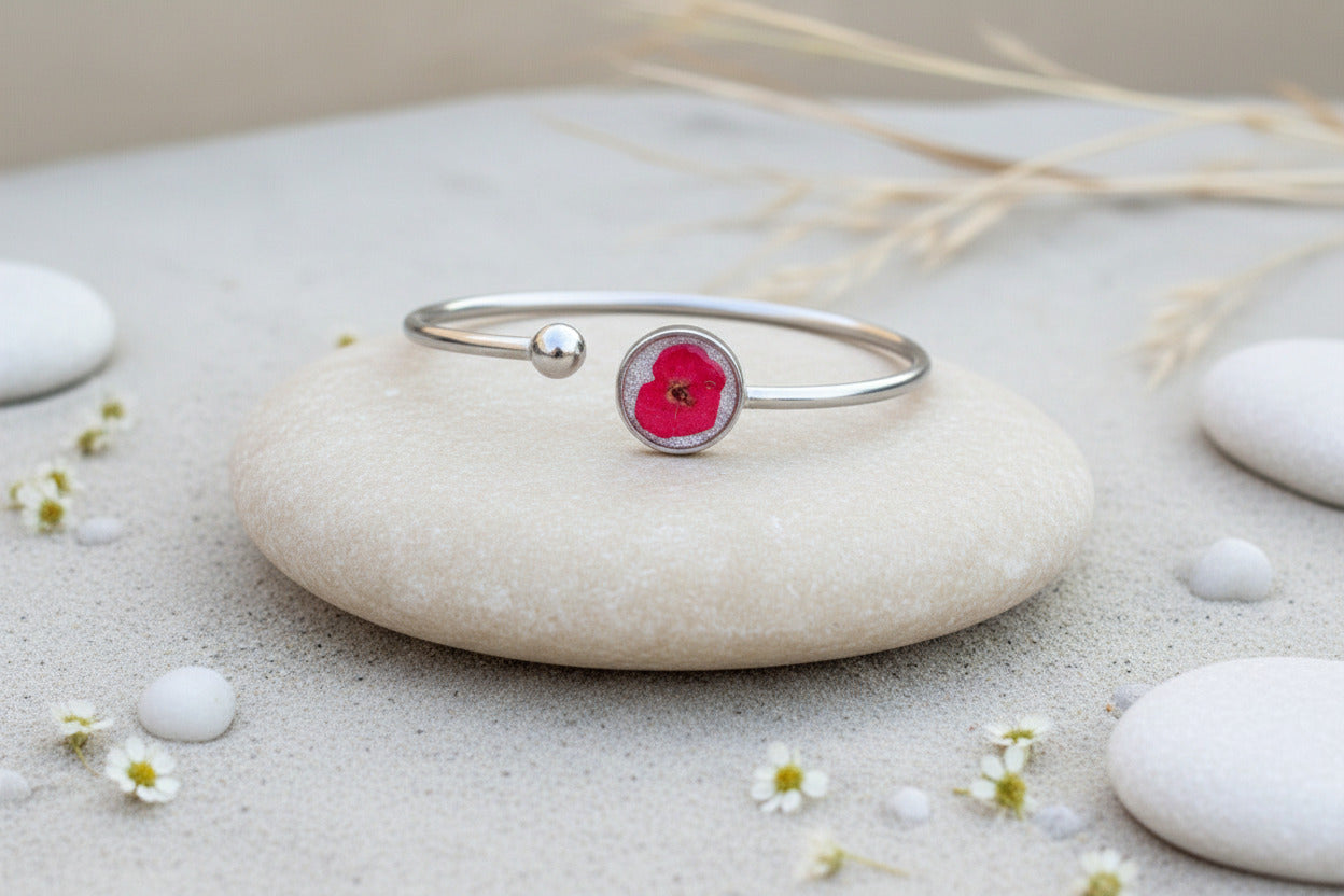 Bracelet jonc argenté - Epine du Christ