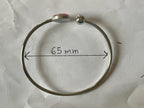 Bracelet jonc argenté - Myosotis blanc