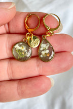 Boucles d'oreilles asymétriques - Alice (Vert transparent)