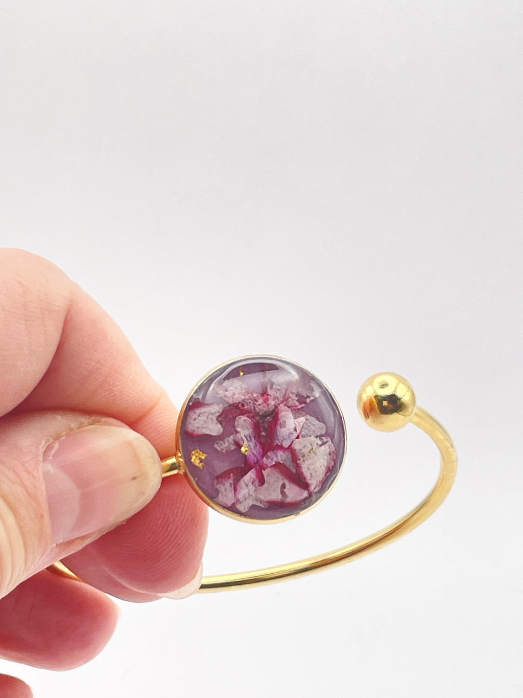 Bracelet jonc - Verveine & Mauve