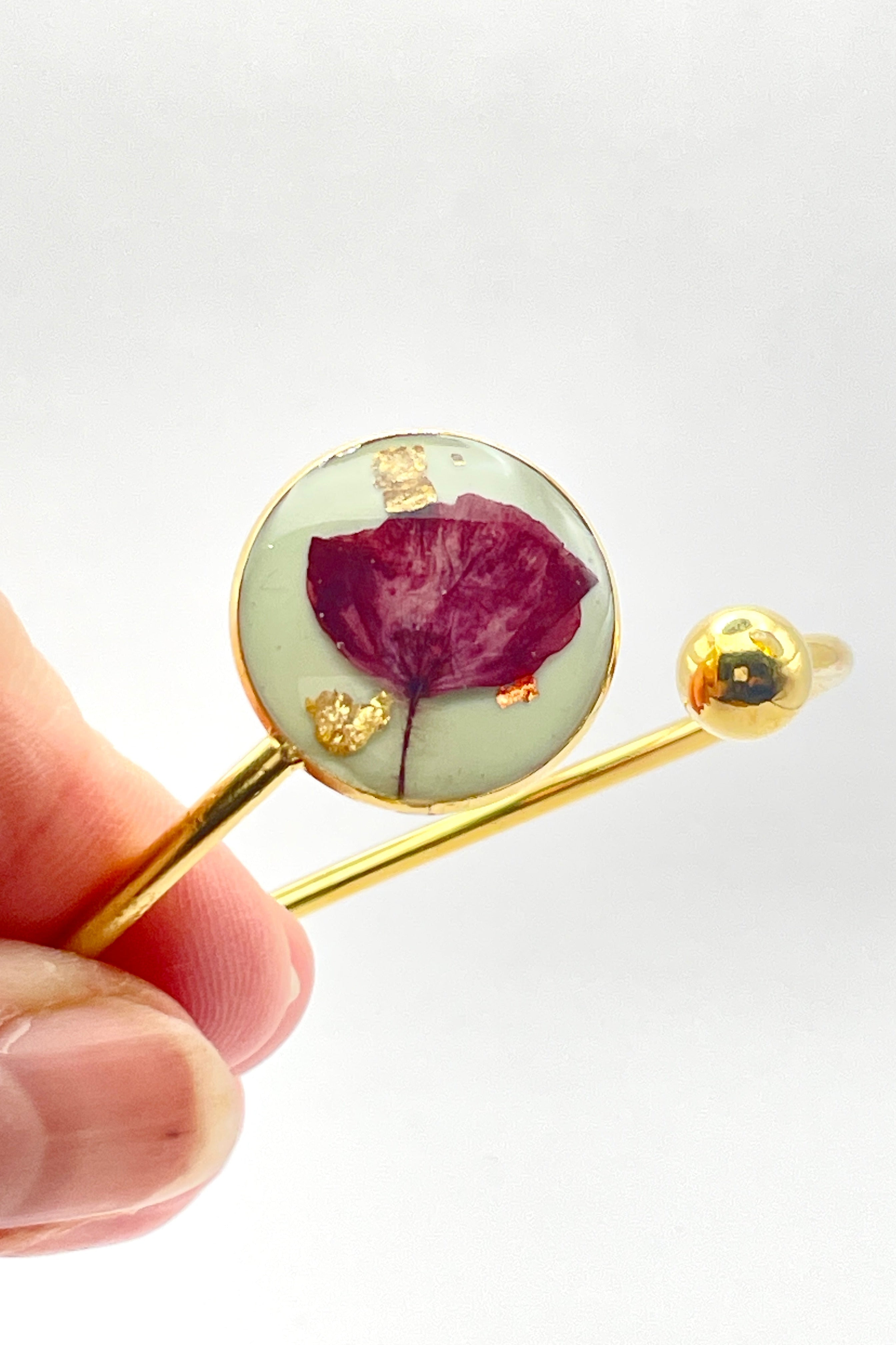 Bracelet jonc - Coquelicot vert d'eau