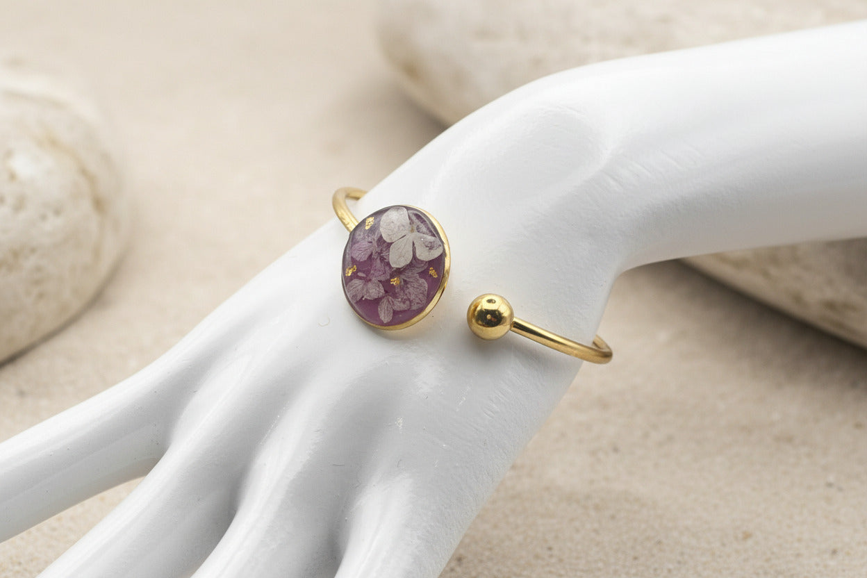 Bracelet jonc - Hortensia