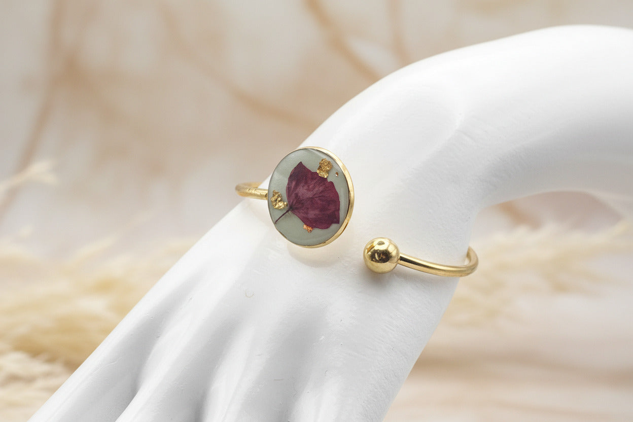 Bracelet jonc - Coquelicot vert d'eau