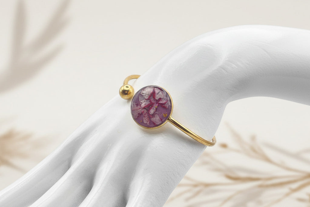 Bracelet jonc - Verveine & Mauve