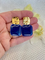Clous carrés irréguliers Bleus & Dorés