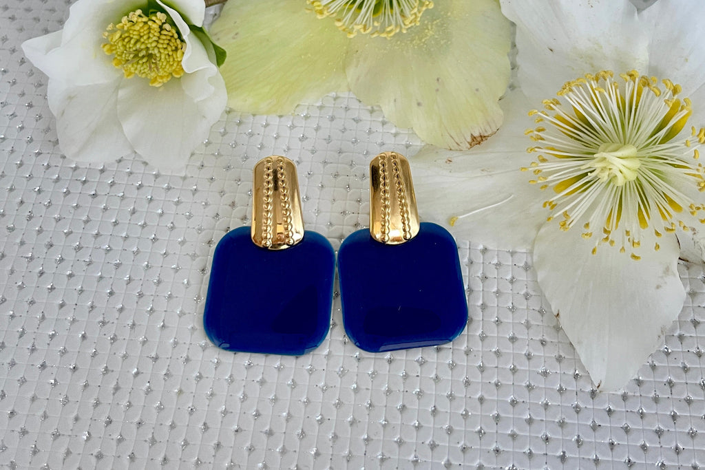Clous design texturés Bleus & Dorés