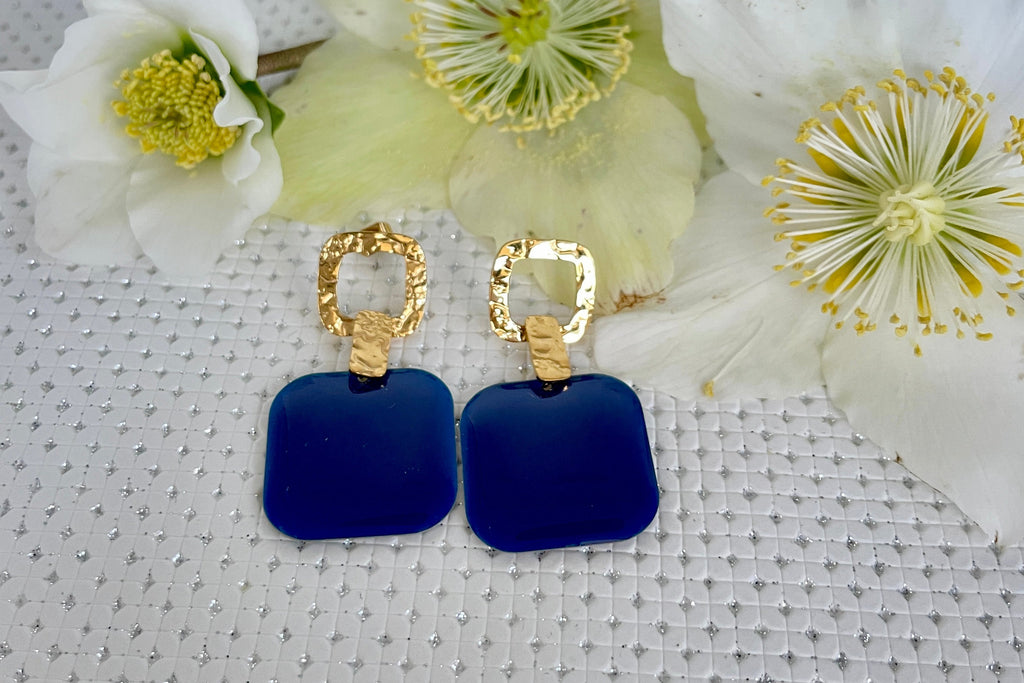 Clous géométriques martelés Bleus & Dorés