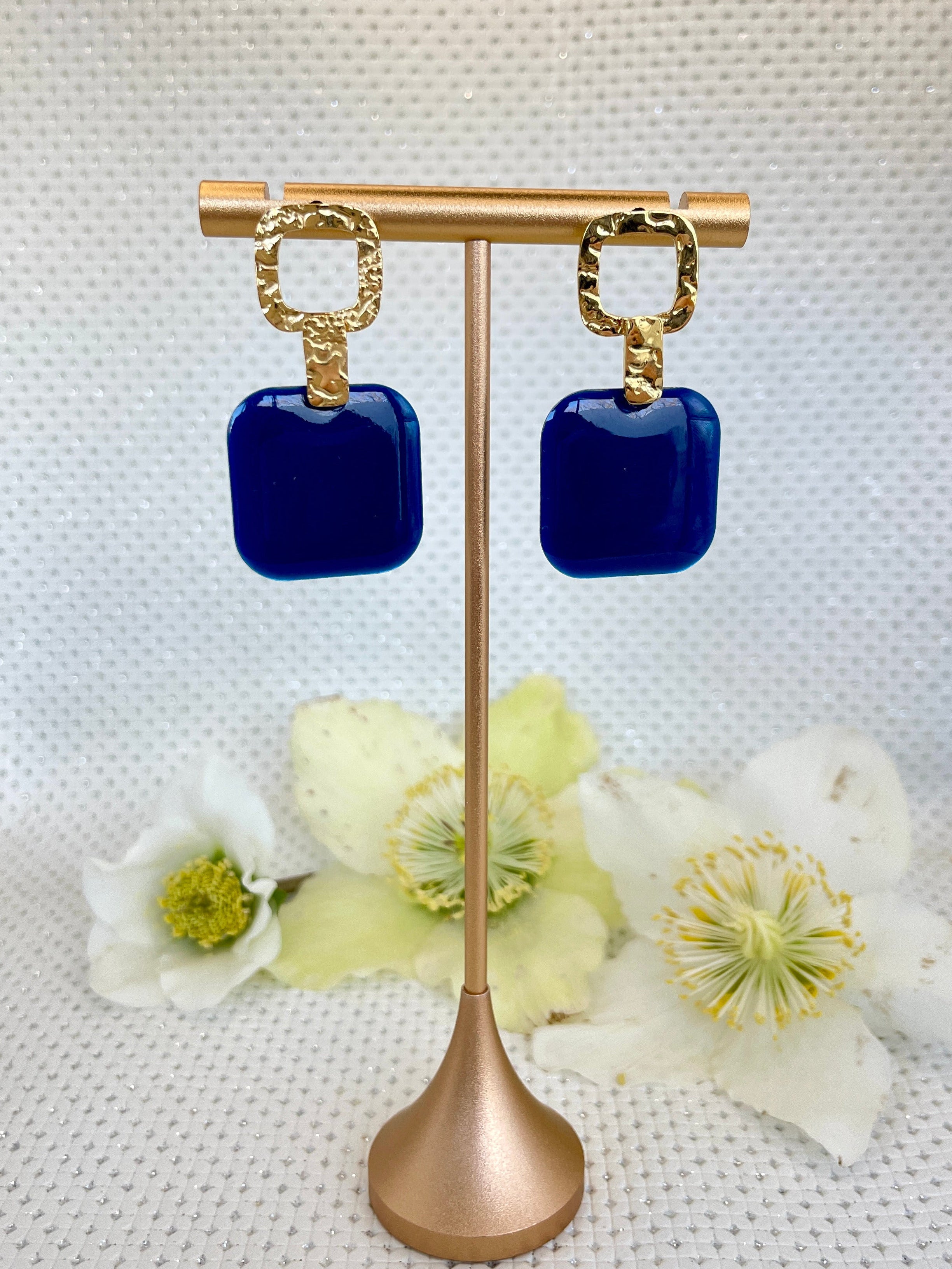 Clous géométriques martelés Bleus & Dorés