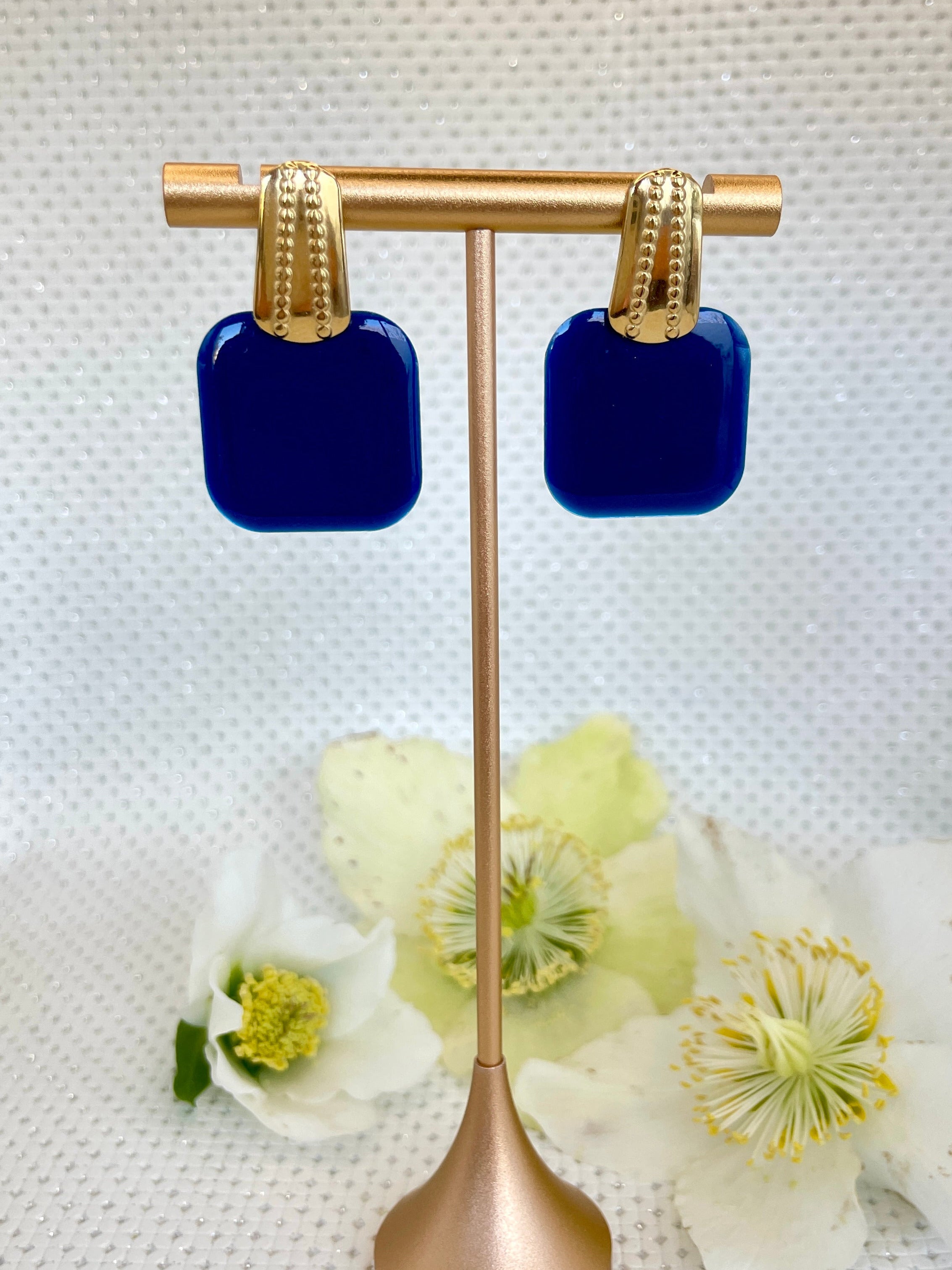 Clous design texturés Bleus & Dorés