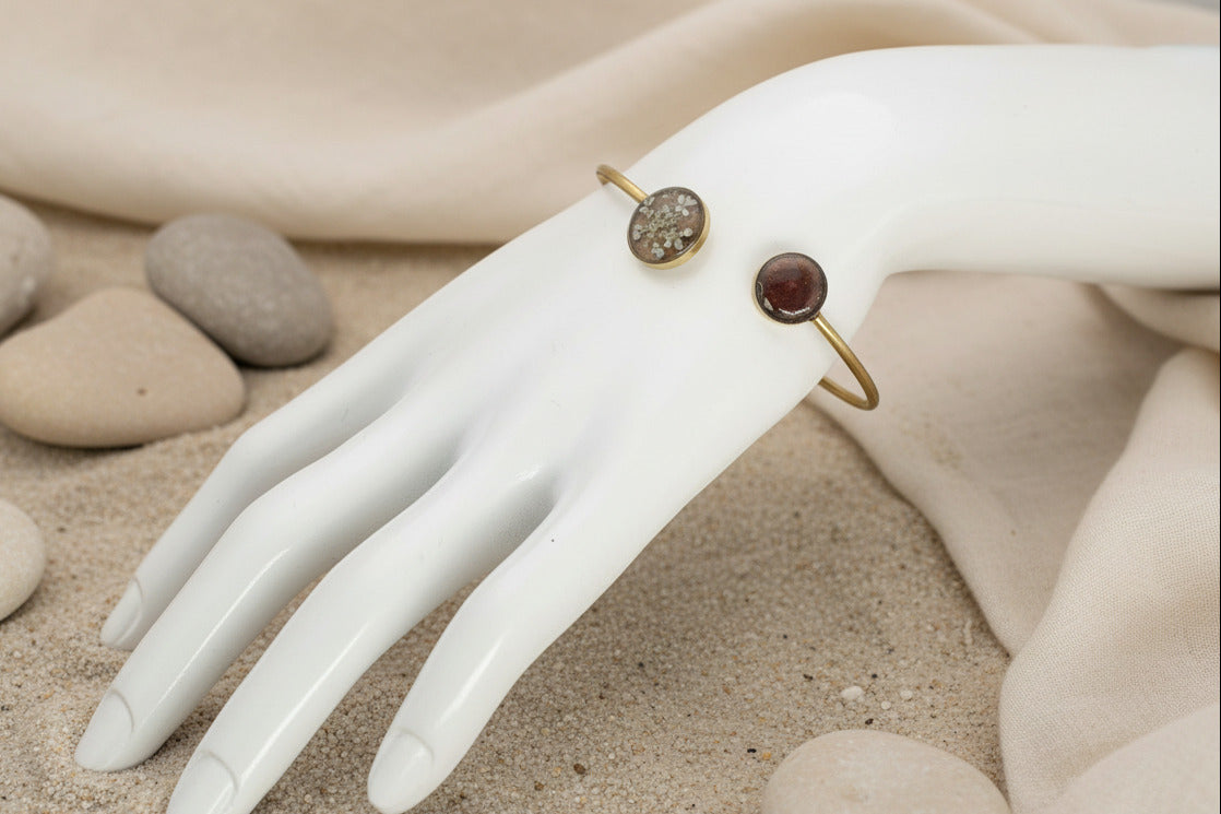 Bracelet jonc - Carotte sauvage & Topaze
