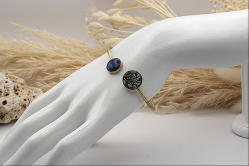 Bracelet jonc - Carotte sauvage & Bleu Tanzanite