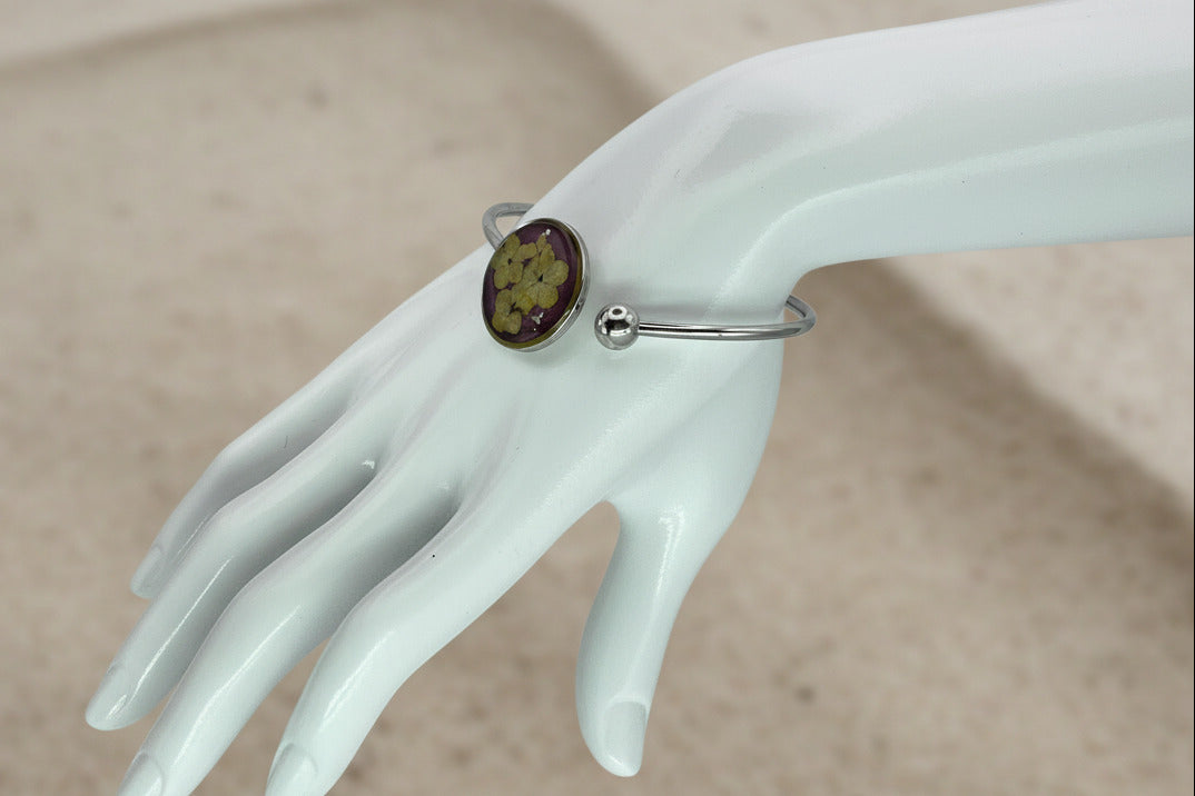Bracelet jonc - Boule de neige