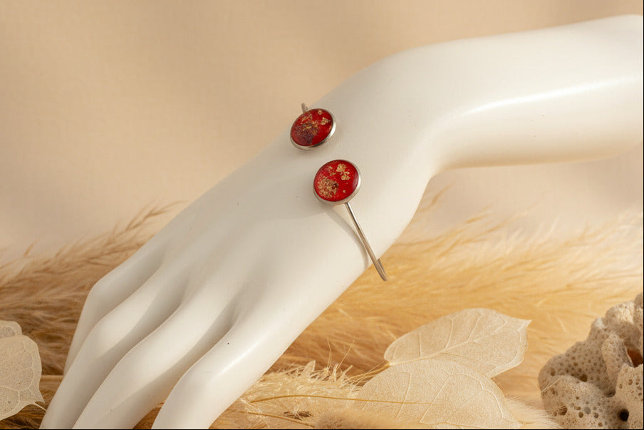 Bracelet jonc - Carotte sauvage & Fleur violette
