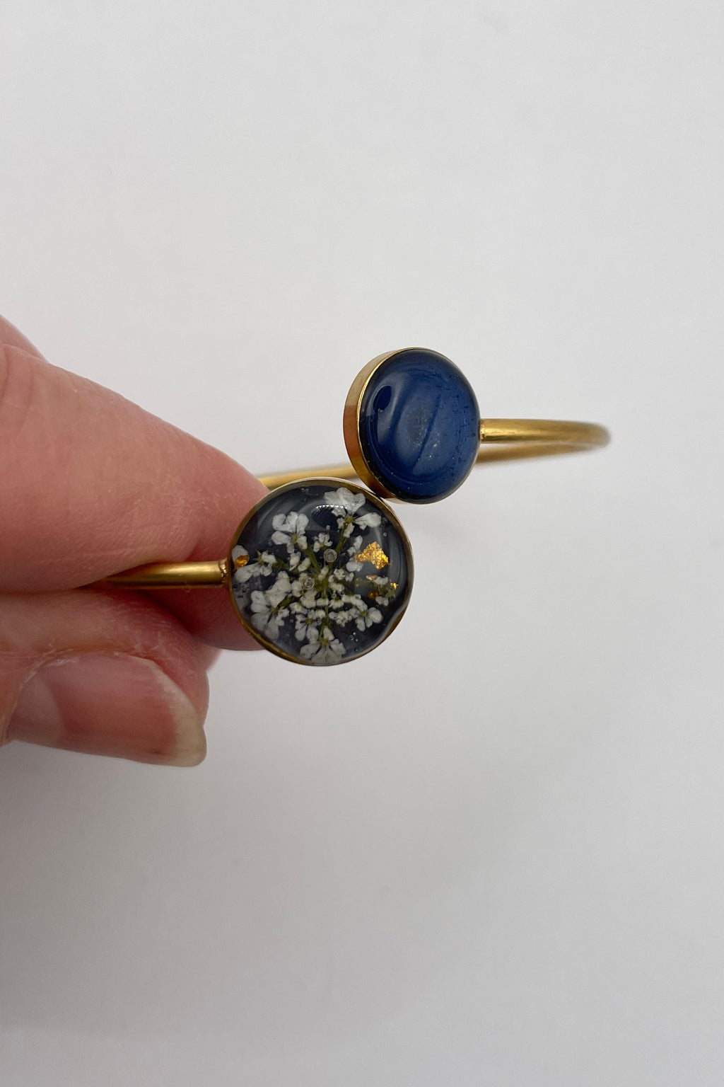 Bracelet jonc - Carotte sauvage & Bleu Tanzanite