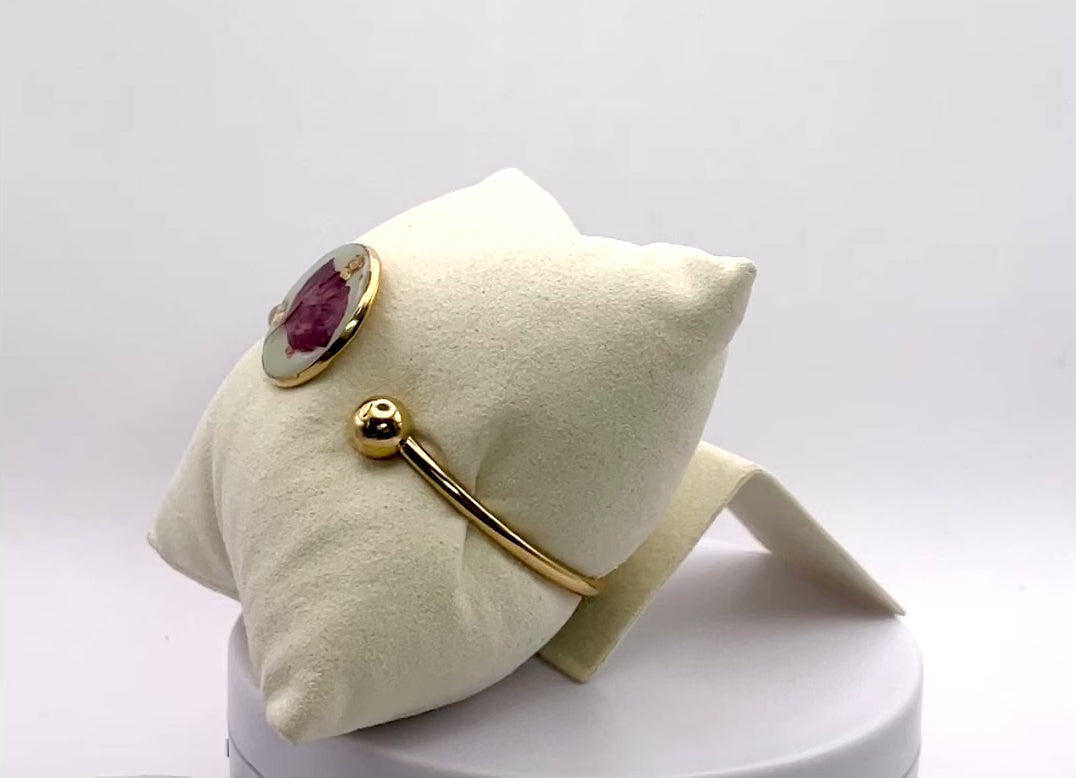 Bracelet jonc - Coquelicot vert d'eau