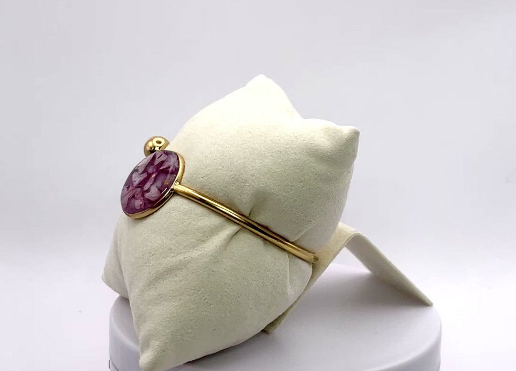 Bracelet jonc - Verveine & Mauve