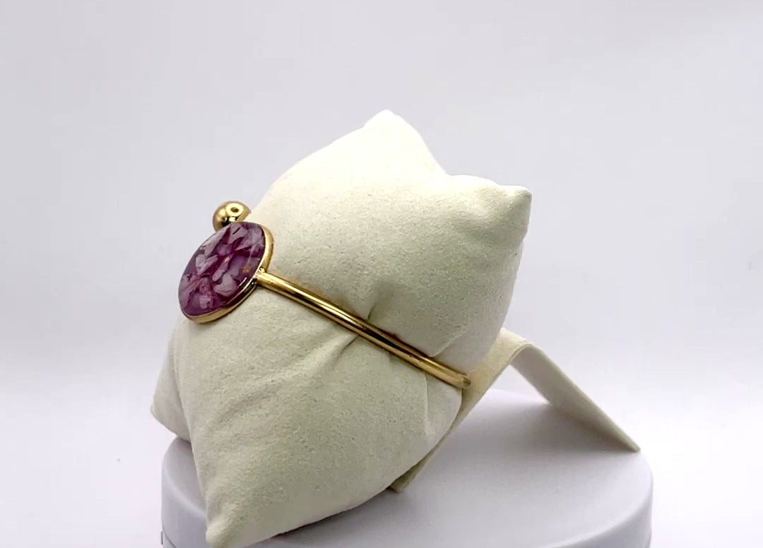 Bracelet jonc - Verveine & Mauve