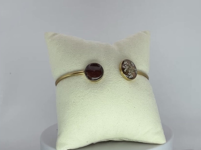 Bracelet jonc - Carotte sauvage & Topaze