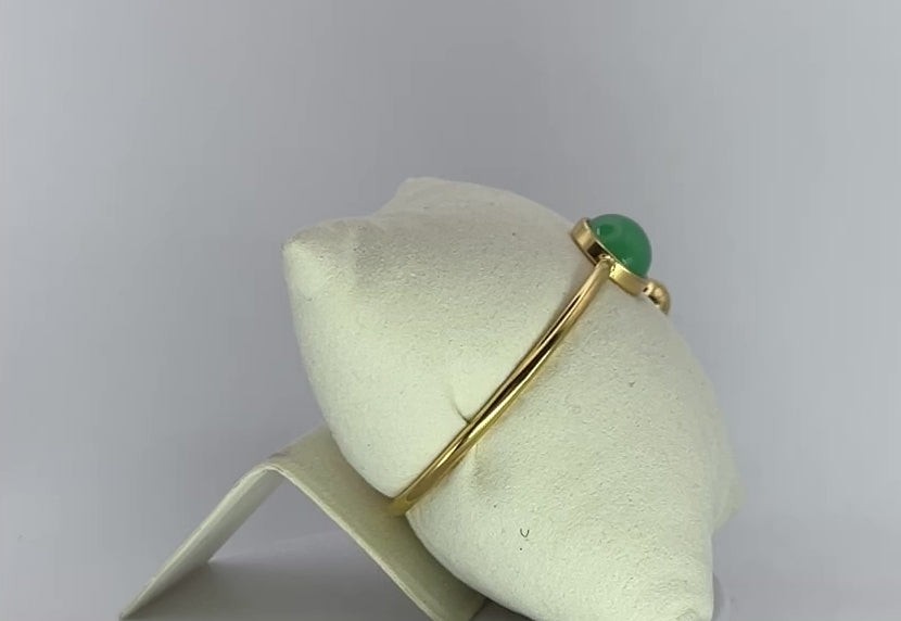 Bracelet jonc - Cabochon résine verte