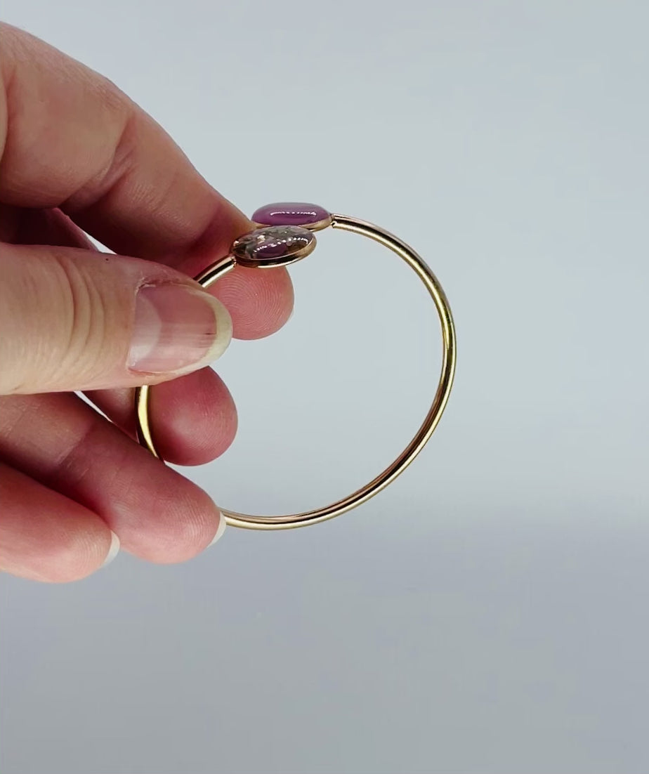Bracelet jonc - Carotte sauvage & Bleu Tanzanite