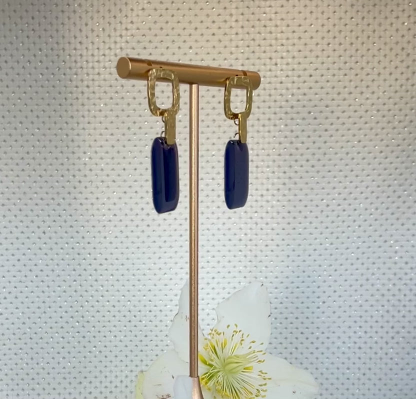 Clous géométriques martelés Bleus & Dorés