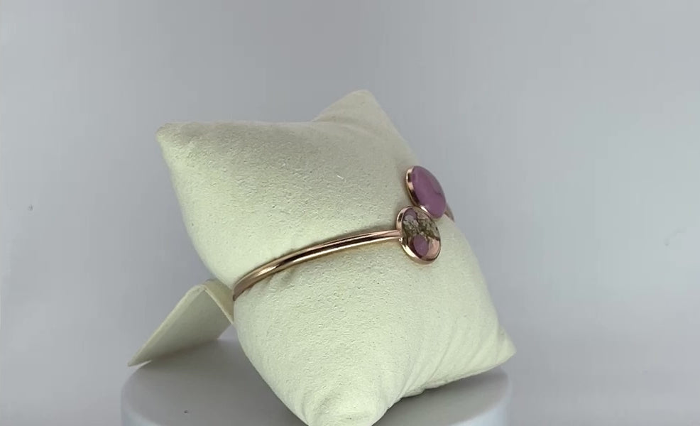 Bracelet jonc - Carotte sauvage & Vieux rose